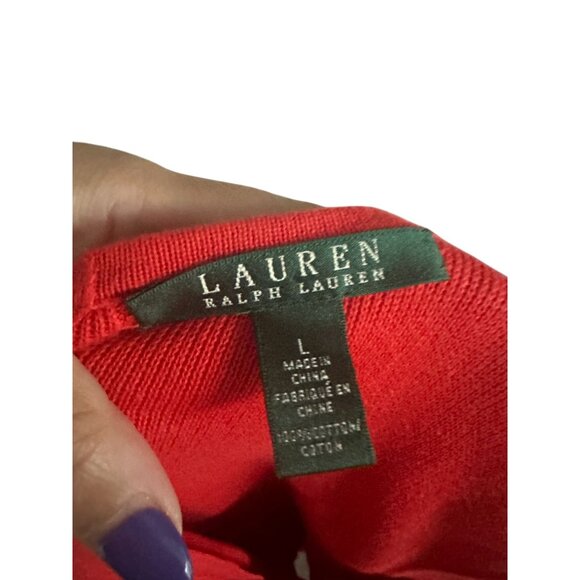 LAUREN RALPH LAUREN Orange Knit Back Zip Tank Top Size Large - Picture 2 of 7